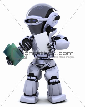 robot with document folder