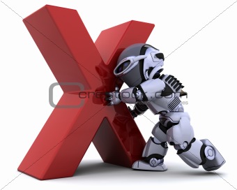 robot with symbol