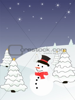 winter scene - christmas card