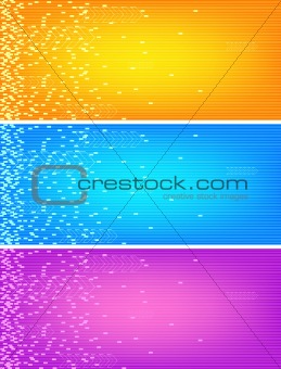 Set of three colourful banners