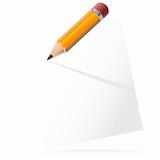 Pencil with blank paper, vector