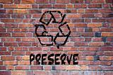Recycle sign grafitti
