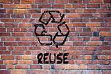 Recycle sign grafitti