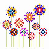 Vector colorful abstract flowers