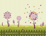Happy birthday card with flowers