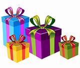 Vector colorful gift boxes