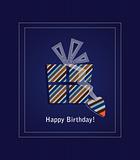 Blue happy birthday card