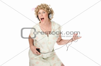 Housewife on white background