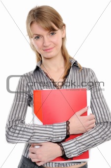 Business woman with a folder