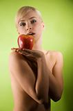 the apple and naked girl