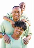 Attractive, Happy African American Family Isolated on a White Background.