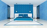 contemporary blue bedroom