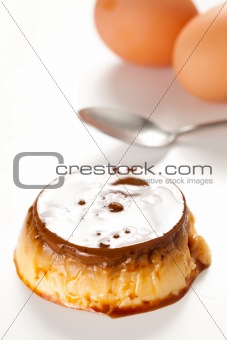 homemade egg flan with caramel
