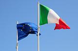 Italy and Europe flags
