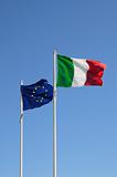Europe and Italy flag