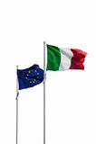 Europe and Italy flag