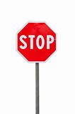 Stop road sign isolated