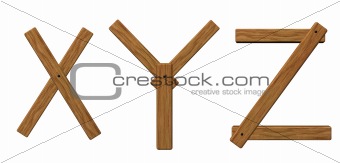 wooden letters xyz
