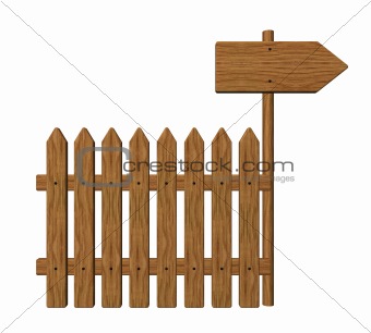 garden barrier and signpost