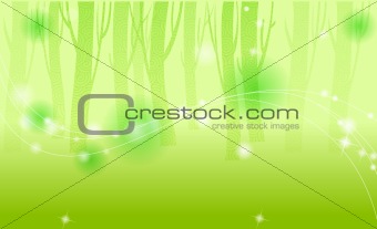 green tree background