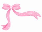 Pink bow with white spots