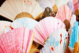 Oriental wooden fans background