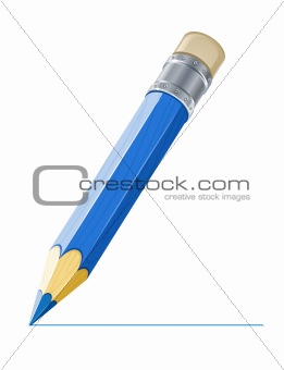 blue pencil drawing line