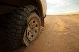 Flat Tyre in the desert of Namibia - Sossusvlei