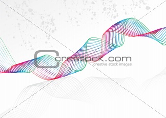 abstract rainbow color based lines waves background with blank space for sample text