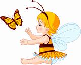 Cute baby fairy and butterfly