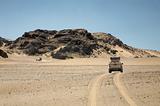 Driving in the Skeleton Coast Desert in Namibia