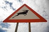 Animal warning signboard in Namibia