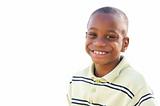 Handsome Young African American Boy Isolated on a White Background.