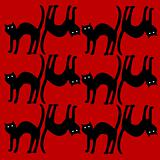 cat pattern isolated on red background