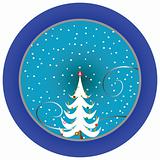 christmas tree blue medallion