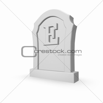 gravestone with letter e
