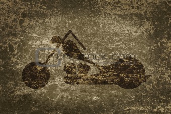 Motorcycle on a background grunge with space for text.