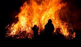 People at bonfire