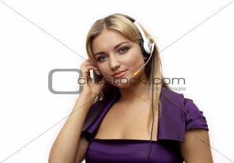 girl in headphones.