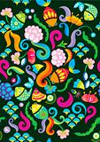 floral and fish pattern design