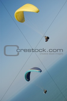 Two Double Paragliding