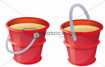 red bucket, red bucket