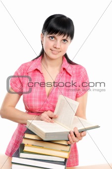 Beautiful woman with  book