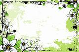 Grunge flower background with leaves