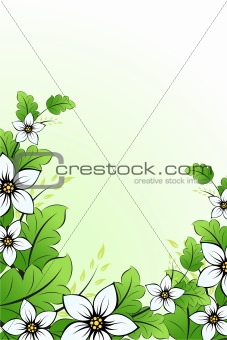 Flower background with leaves