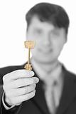 Business people gives us a golden key