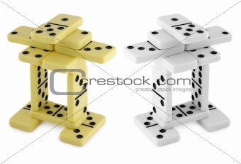 Figures made of dominoes