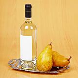 Still life from bottle of pear wine