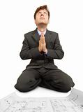Engineering prays to Technology God on knees