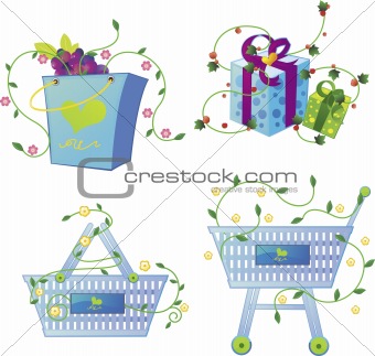 The vector shopping icons